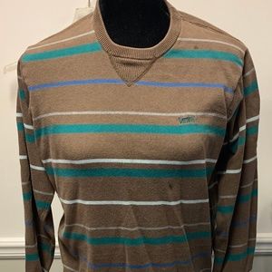 Vans Off The Wall Sweater Mens Small Brown stripes